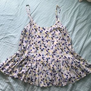 4/$20 Modern floral print peplum tank